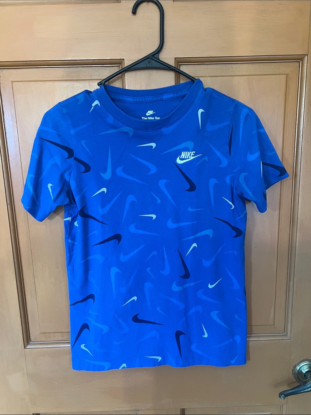 Nike Royal Blue Swoosh Pattern Tee